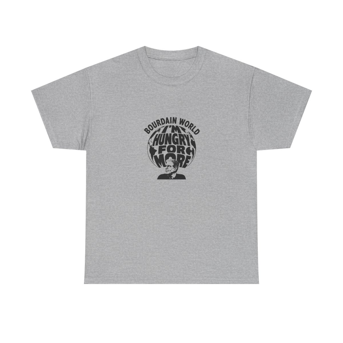 Anthony Bourdain "M HUNGRY FOR MORE" Unisex Tee - alternate angle 4, merchandise