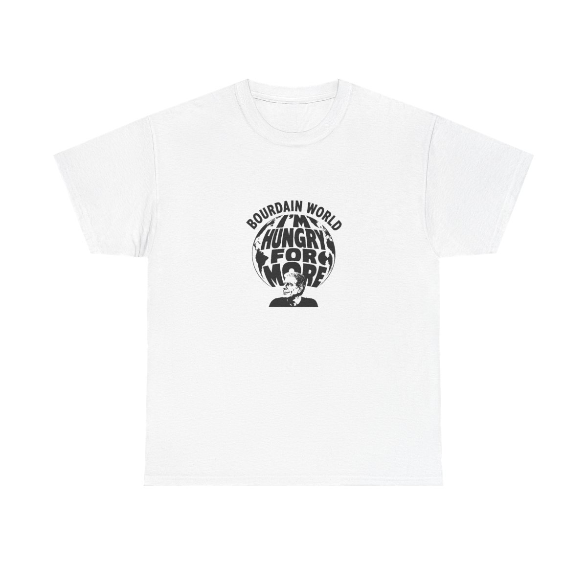 Anthony Bourdain "M HUNGRY FOR MORE" Unisex Tee - alternate angle 2, merchandise