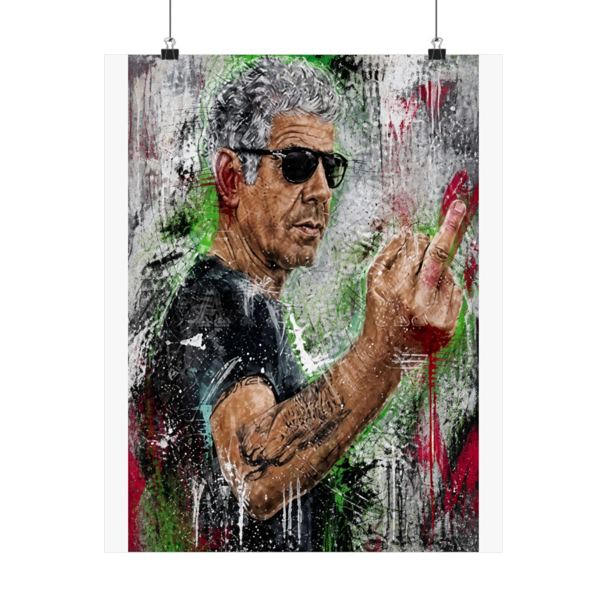 Abstract Anthony Bourdain Poster Anthony Bourdain Portrait Art Posters Painting for Living Room Bedroom Decor 12x18inch(30x45cm) Unframe-style - alternate angle 5, merchandise