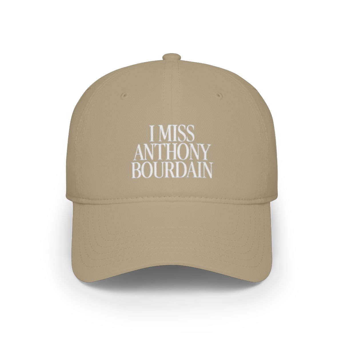 I Miss Anthony Bourdain Baseball Cap | Embroidered Memorial Hat | Anthony Bourdain Merch - alternate angle 2, merchandise