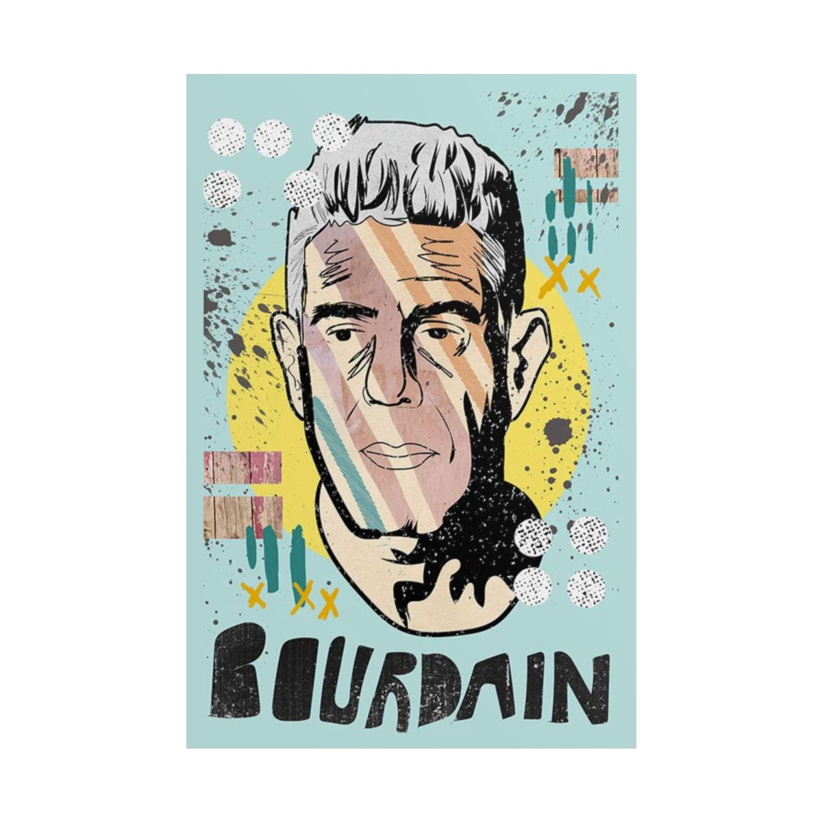 Anthony Bourdain Portrait Poster | Rolled Poster, Pop Art Travel Chef Wall Art | Anthony Bourdain Merch - alternate angle 2, merchandise